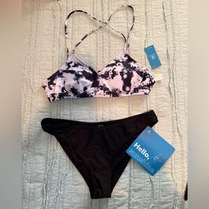 Cupshe Black and White Tie-Dye Bikini